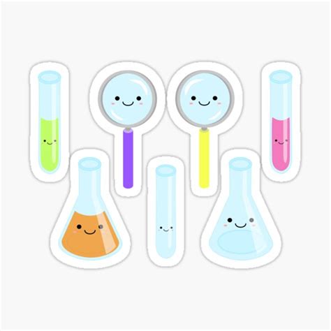 Kawaii Science And Chemistry Sticker Sheet Sticker For Sale By Mvolz