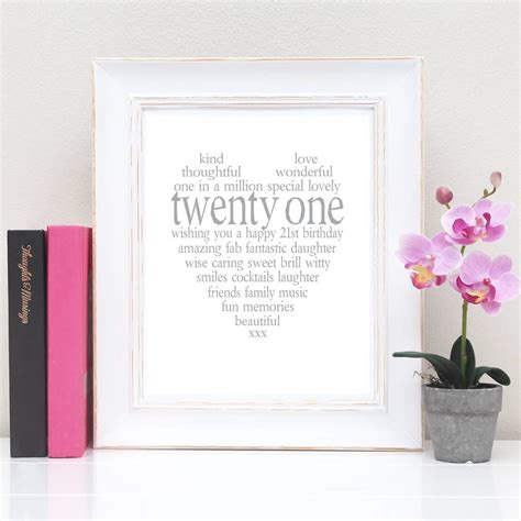 If you and your loved ones are currently practicing social distancing, sending a thoughtful birthday gift straight to their door can be a fun way to celebrate from afar. Personalised 21st Birthday Print | 21st birthday, Happy ...