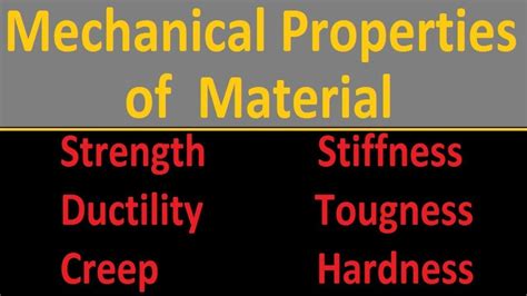 Mechanical Properties Of Material Youtube