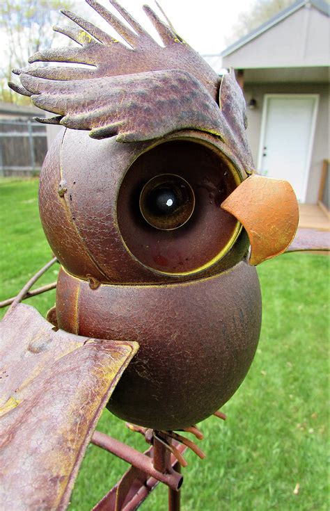 Buy Big Sky Antiques Wing Flapping Kinetic Metal Brown Owl Yard Stake