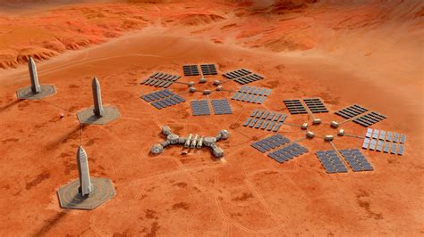 Artstation Martian Base Colony In The Crater Planet Mars High