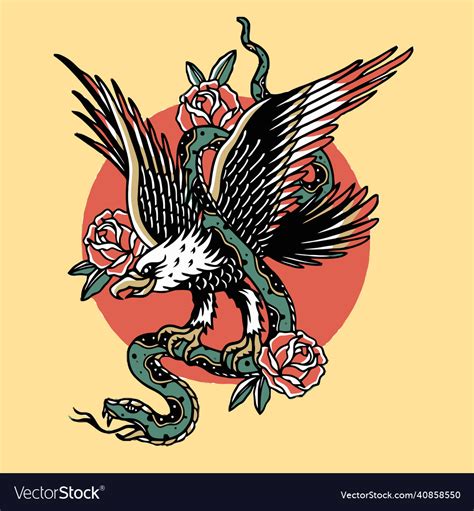 Eagle And Snake Artwork Design Royalty Free Vector Image