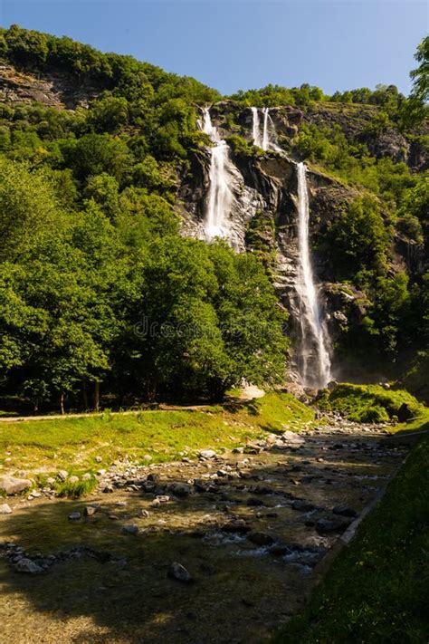 Acquafraggia Waterfall Piuro Lombardy Italy Stock Photo Image Of