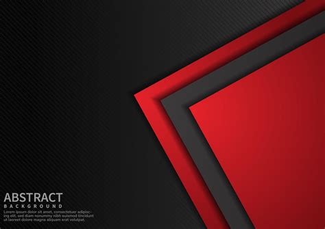 Abstract Template Geometric Red And Black Overlapping On Black