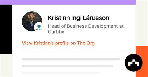Kristinn Ingi Lárusson Head Of Business Development At Carbfix The Org