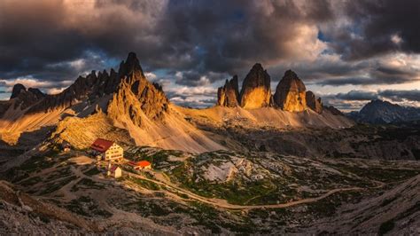 Sunlight Italy Clouds Nature Road Landscape Rocks Dolomites