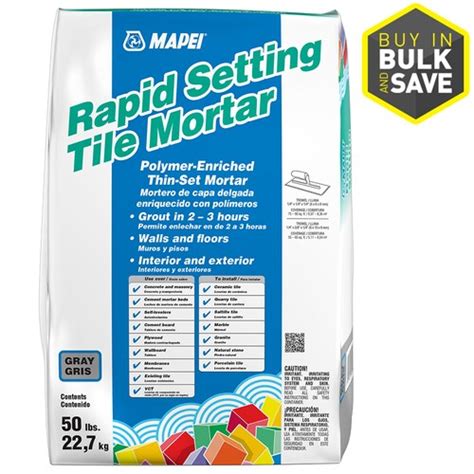 It is important that the installation is sloped and has good drainage so that there is not standing water (no puddles. MAPEI Rapid Setting 50-lb Gray Powder Thinset Mortar in ...