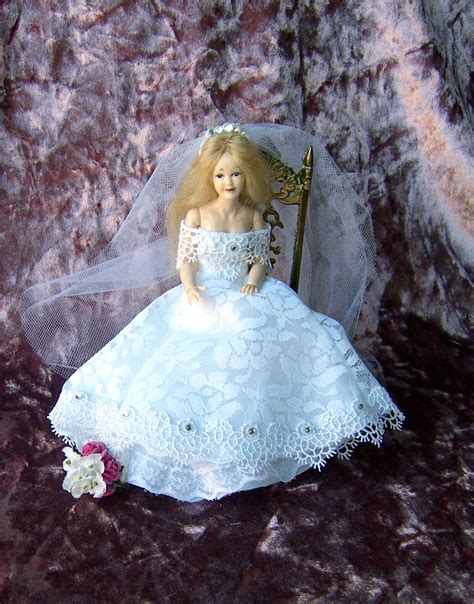 dollhouse wedding dress plus veil 1 12 scale for sale on etsy etsy wedding dresses