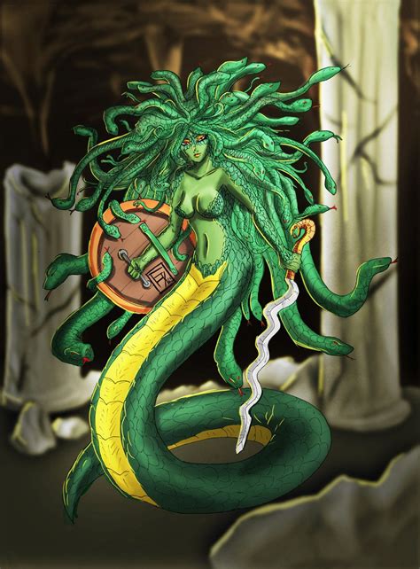 Snake Haven Medusa By Zitherial On Deviantart Medusa Painting