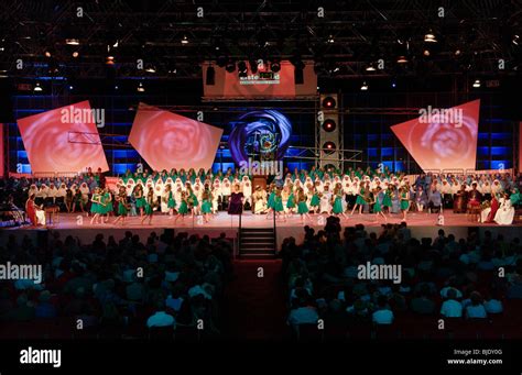 Gorsedd Ceremony On Stage At National Eisteddfod Of Wales Newport Gwent South Wales Uk Stock