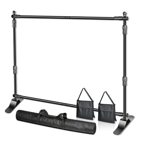 Buy Emart X Ft Adjustable Telescopic Tube Backdrop Banner Stand Heavy Duty Step And Repeat