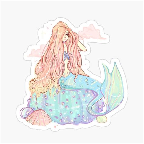 Fancy Mermaid Glossy Sticker Mermaid Sticker Cute Stickers Print