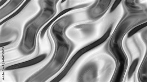 Silver Chrome Metal Texture With Waves Liquid Silver Metallic Silk