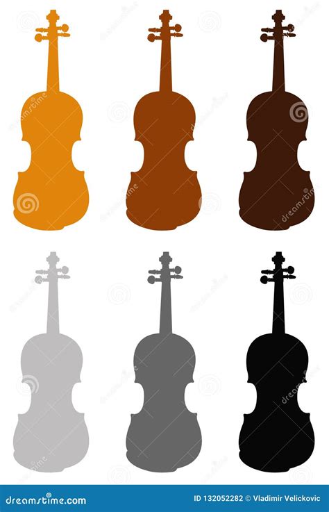 Violin Silhouette Fiddle Is A Wooden String Instrument In The Violin