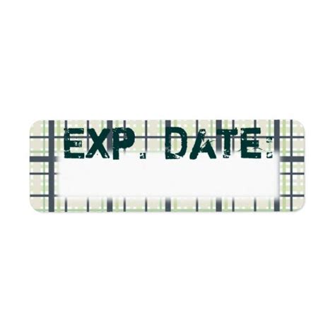 Blue Plaid Expiration Date Labels Zazzle