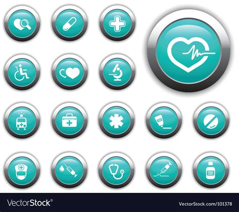 Medical Buttons Royalty Free Vector Image Vectorstock