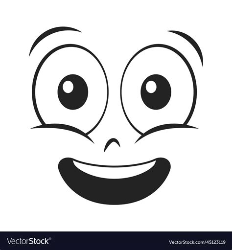 Cartoon Smiling Face Laughing Expression Vector Image