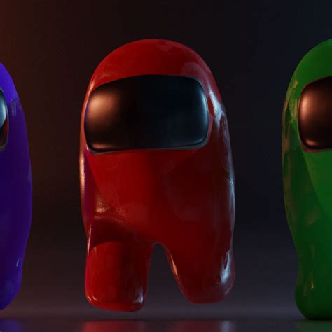 among us all colored characters rigged free low poly 3d model cgtrader
