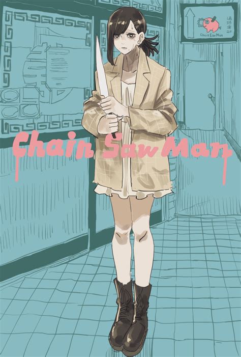 Higashiyama Kobeni And Pochita Chainsaw Man Drawn By Takeuchi