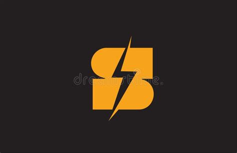 S Yellow Black Alphabet Letter Logo Icon Electric Lightning Design For
