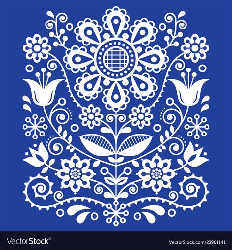 Scandinavian Folk Art Pattern Floral Royalty Free Vector