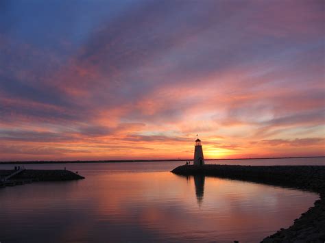 Lake Hefner Lighthouse A Quiet Sunset In Oklahoma Apr Flickr