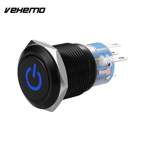 Metal Waterproof 19mm Self Latching Push Button 250v Power Switch With