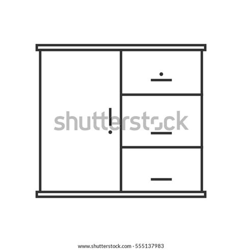 Cupboard Outline Illustration Stock Vector Royalty Free 555137983