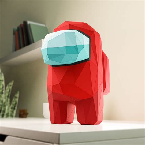 Among Us Figure Origami Diy Papercraft Model Template 3d Etsy