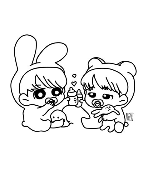 Chibi Coloring Pages Coloring Book Art Kpop Drawings Chibi Drawings Bts Chibi Pool Drawing