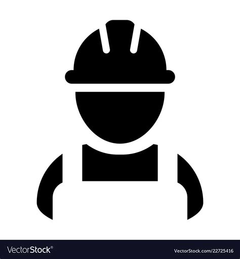 Builder Icon Male Construction Worker Person Vector Image