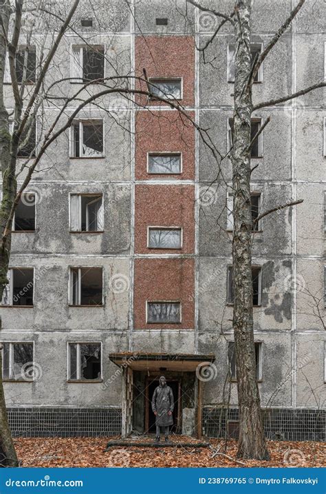 5 Storey Abandoned Apartment Building With Stalker In The Entrance In