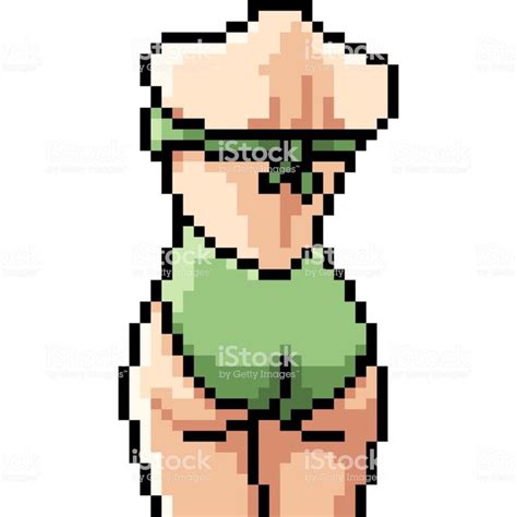 vector pixel art woman swimsuit isolated cartoon with images pixel art pattern pixel art