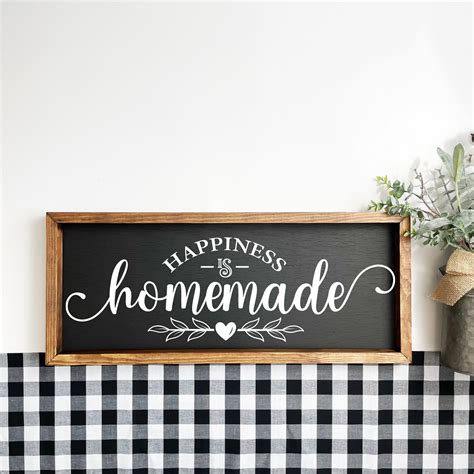 Happiness Is Homemade Happiness Is Homemade Sign Kitchen Etsy