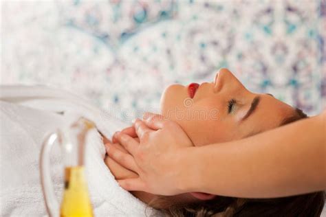 Wellness Woman Getting Head Massage In Spa Stock Image Image Of Masseuse Massager 22212459