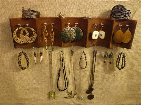 Upcycled Jewelry Organizing Display Carved Wood