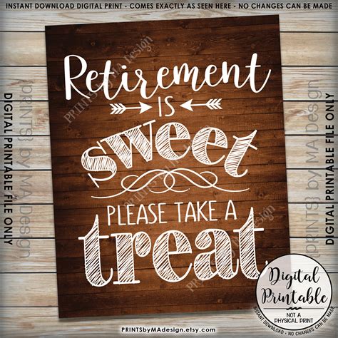 Retirement Party Decoration Retirement Is Sweet Please Take A Treat