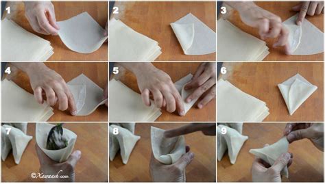Easy samosa folding techniques in 6 ways. Samosa Pastry - how to fold for potato samosas... step by ...