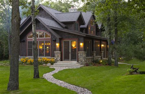 Arts And Crafts Home Exterior Lake House Home Crafts Custom Builders