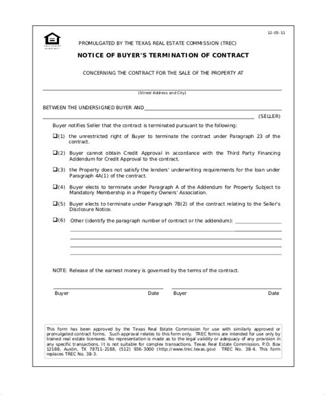Free 8 Sample Cancellation Of Contract Forms In Pdf Ms Word