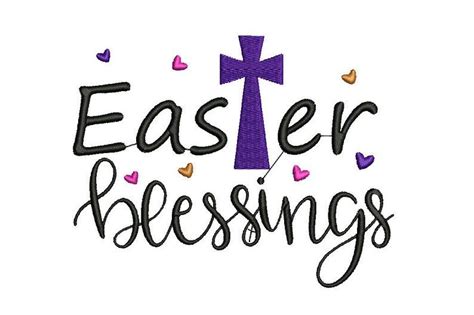 Easter Blessings Embroidery Design Easter Embroidery Design Etsy