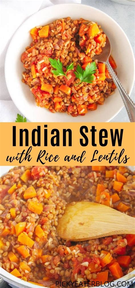 Make sure you have plenty of naan to dip in the creamy coconut sauce! Indian Stew with Rice and Lentils | Vegetarian recipes dinner healthy, Healthy soup recipes ...