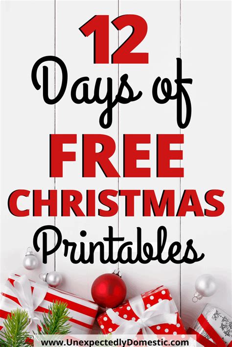 12 Days Of Christmas Printables Unexpectedly Domestic