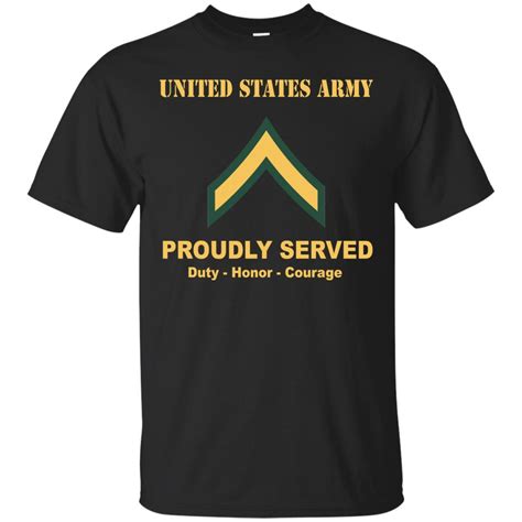 Army E 2 Pv2 E2 Private Second Class Ranks Men Front Shirt Us Army Rank