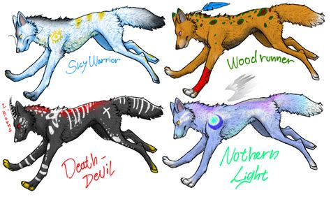 Elemental Wolves Adoptables By Vermirah Adoptions On Deviantart