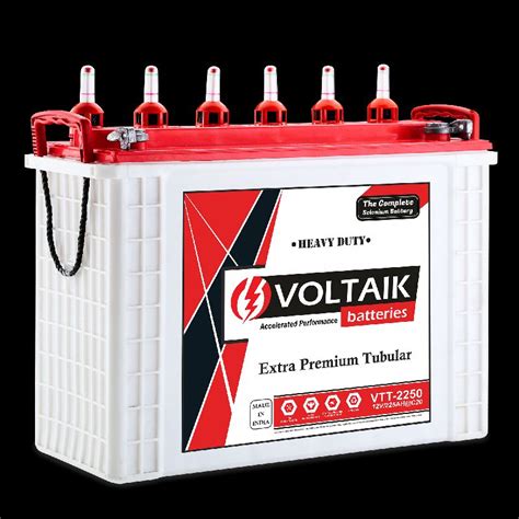 Voltaik 12v 225ah Inverter Tall Tubular Battery Type Batteries