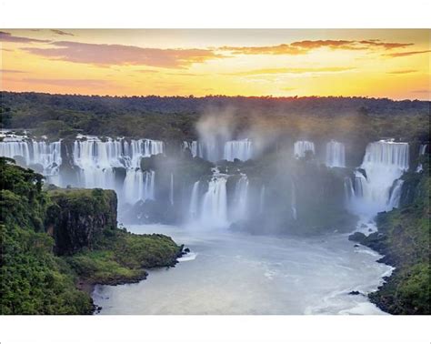 Print Of Brazil Parana State Sunrise Over The Iguacu Or Iguazu Falls