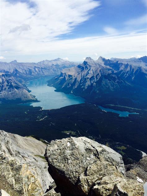 A View Of Lake Minnewanka From The Top Of Cascade Mountain In Banff