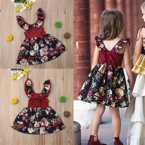 Cute Toddler Kids Baby Girl Dress Fashion Tutu Sleeveless Floral