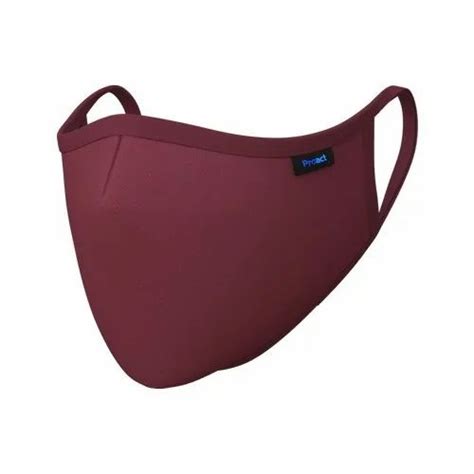 Reusable Proact Plain Maroon Face Mask Number Of Layers 7 Layers At